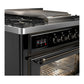 Ilve UM36FNR3BKBLP Ilve Um36Fnr3Bkblp Majestic Iii 36 Inch Dual Fuel Range With 6 Black Brass Burners And Griddle, Dual Function Burner Up To 25,000 Btu (Triple Glass Door, Glossy Black, Burnished, Liquid Propane)