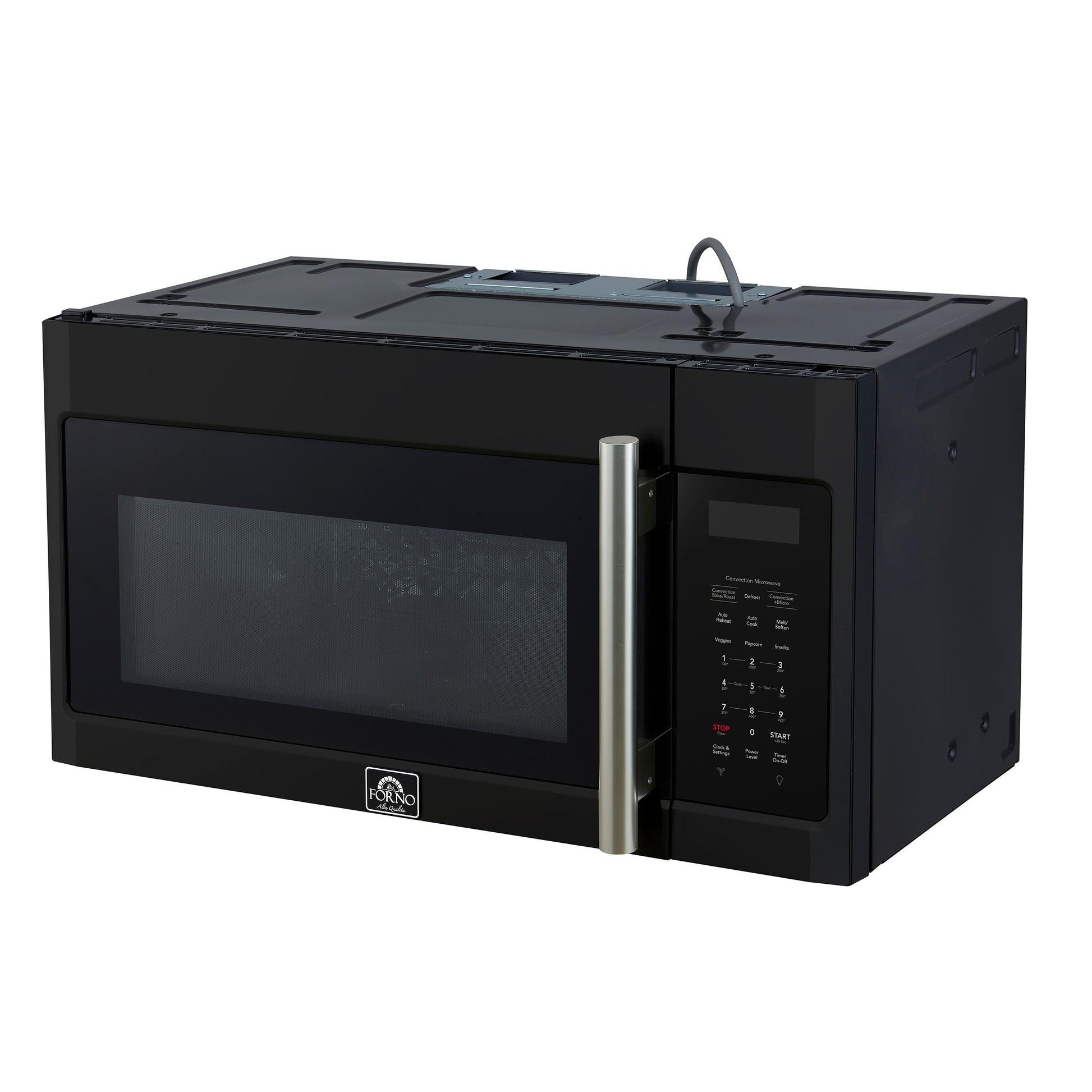 Forno FOTR303830BLK Forno Fornace 30-Inch Over The Range Convection Microwave, Black - 1.5 Cu.Ft, 300 Cfm Vent, Touch Control, Led Light