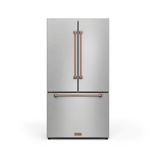 Thor Kitchen RF3621CTD99RSG 36 Inch 20.3 Cu Ft French Door Counter Depth Refrigerator With Ice Maker In Stainless Steel/Rose Gold Gordon Ramsay Series - Rf3621Ctd99-Rsg