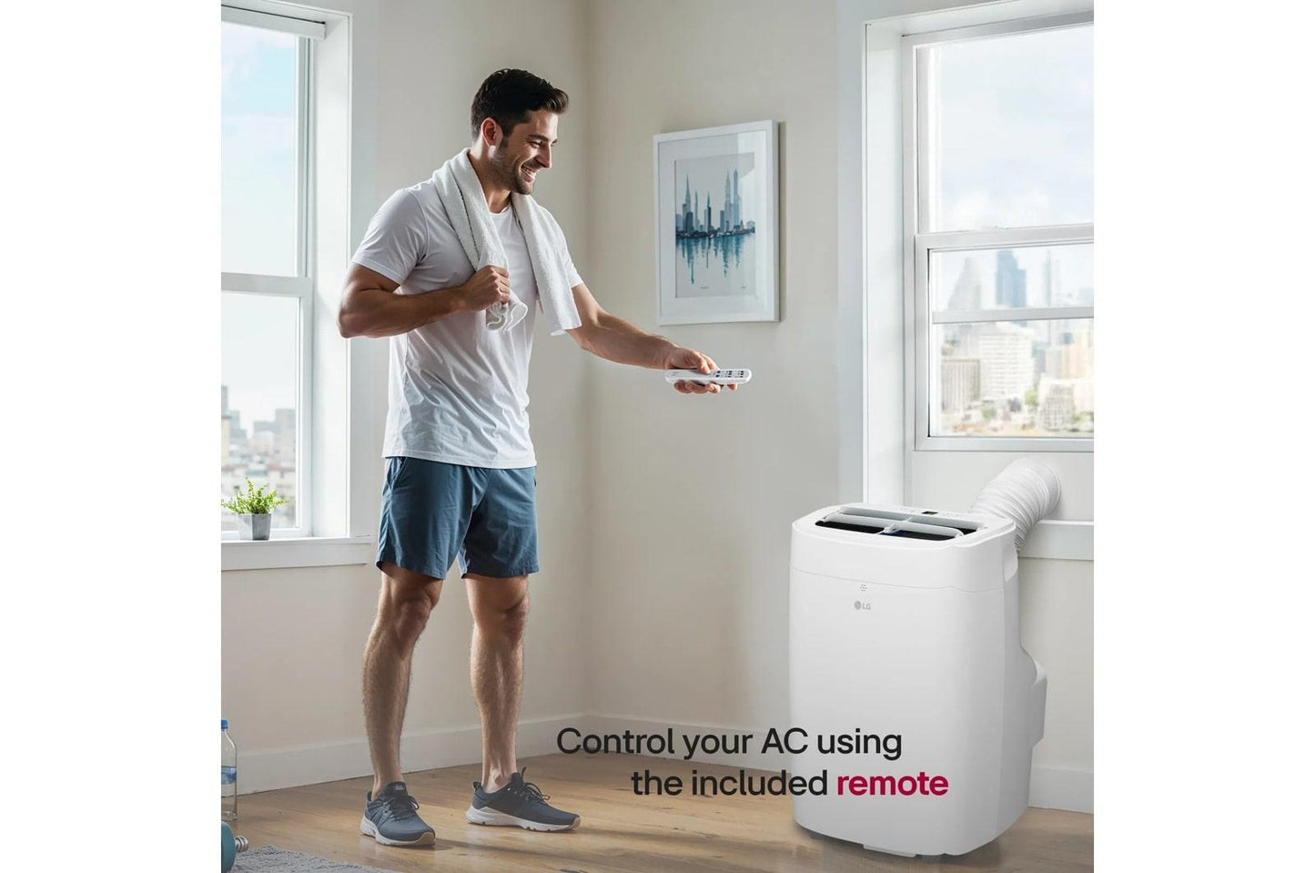 Lg LP0725WSSM 7,300 Btu (Sacc) / 11,000 Btu (Ashrae) Portable Air Conditioner, 300 Sq. Ft