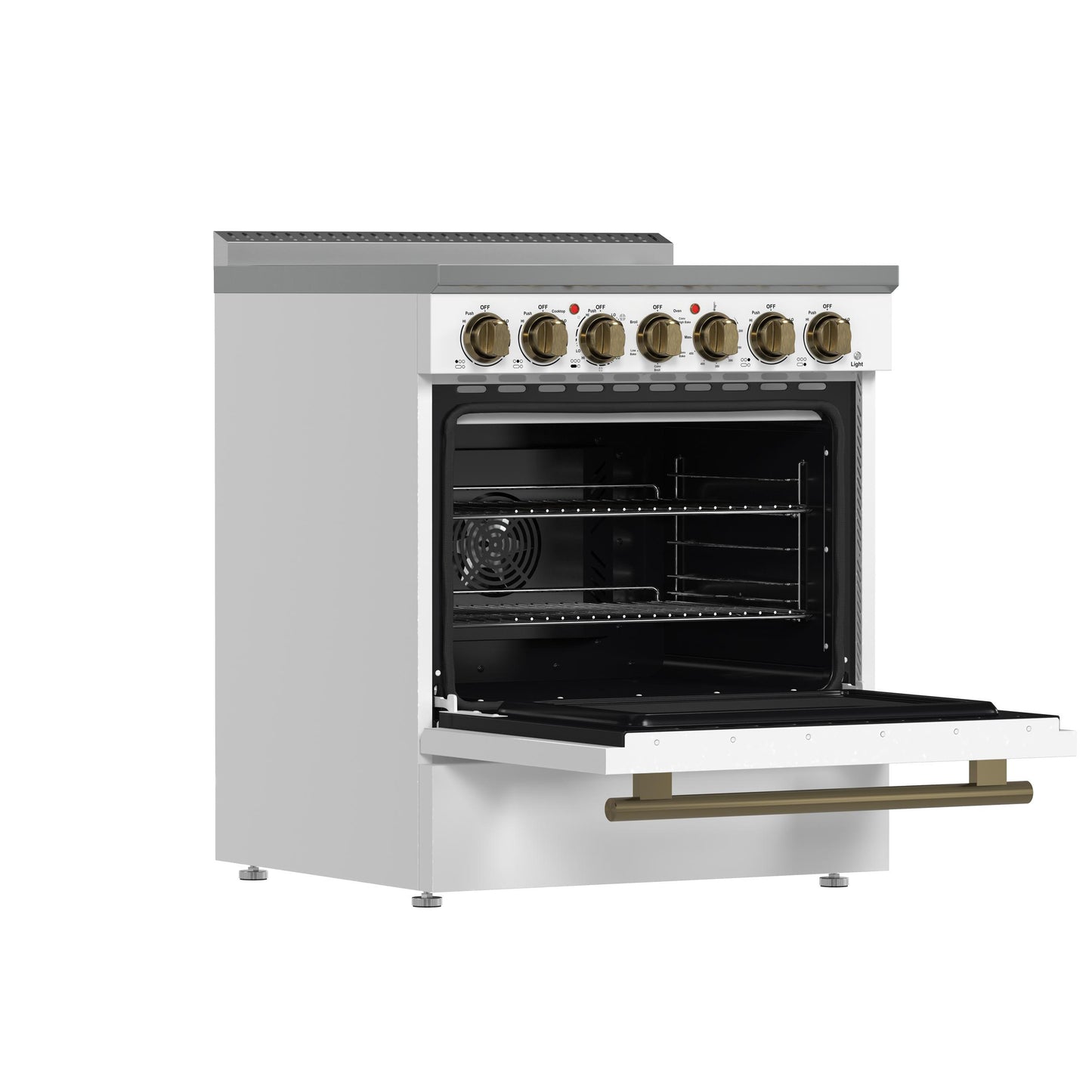 Forno FFSEL601130WHT Forno Paolo 30-Inch Freestanding Electric Range, White, 4.38 Cu.Ft, True Convection Oven, Energy Efficient