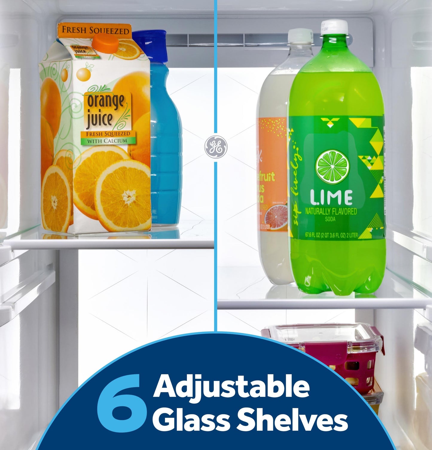 Ge Appliances GZS24PYYFS Ge® 23.5 Cu. Ft. Counter-Depth Side-By-Side Refrigerator With Led Light Walls And Extra Tall Dispenser