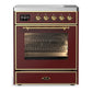 Ilve UMIB30NR3BUG Ilve Umib30Nr3Bug Majestic Iii 30 Inch Induction Range With 4 Elements, 4 Cu. Ft. Oven Capacity (Triple Glass Door, Burgundy, Brass)