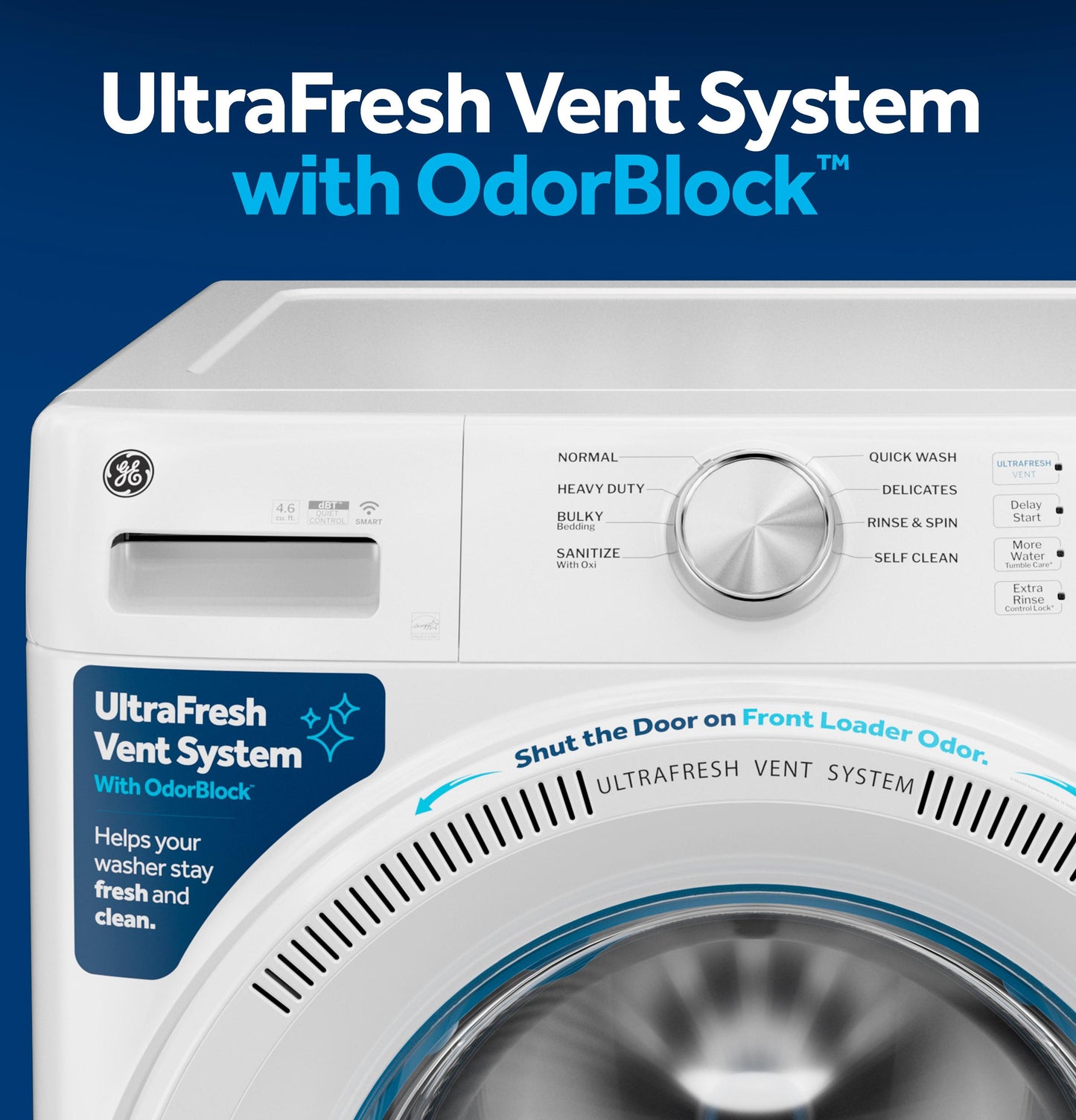 Ge Appliances GFW350SPYDS Ge® Energy Star® 4.6 Cu. Ft. Capacity Smart Front Load Washer With Ultrafresh Vent System With Odorblock™