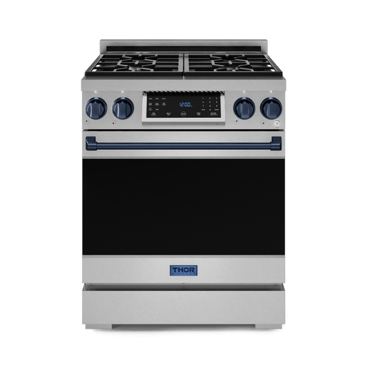 Thor Kitchen RSG30BLU 30 Inch Professional Gas Range With Tilt Panel Touch Control In Stainless Steel/Blue Gordon Ramsay Series - Rsg30-Blu