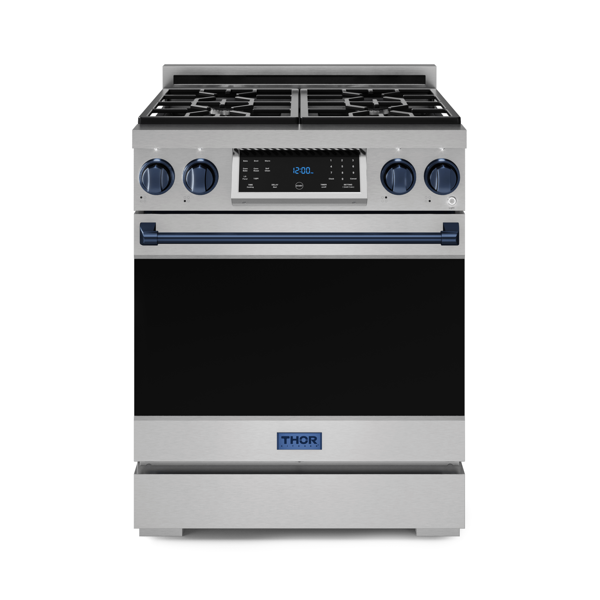 Thor Kitchen RSG30LPBLU 30 Inch Professional Lp Range With Tilt Panel Touch Control In Stainless Steel/Blue Gordon Ramsay Series - Rsg30Lp-Blu