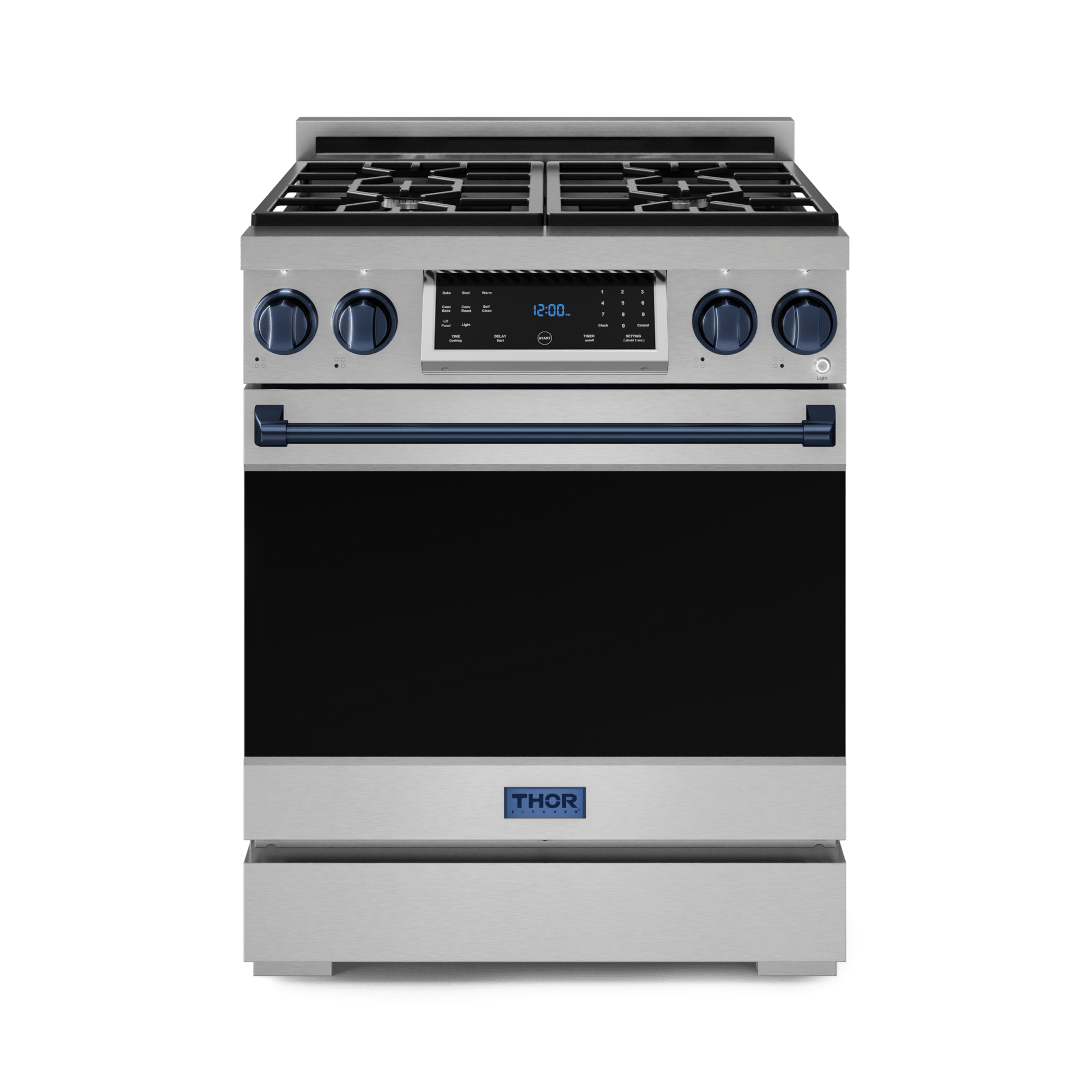 Thor Kitchen RSG30LPBLU 30 Inch Professional Lp Range With Tilt Panel Touch Control In Stainless Steel/Blue Gordon Ramsay Series - Rsg30Lp-Blu