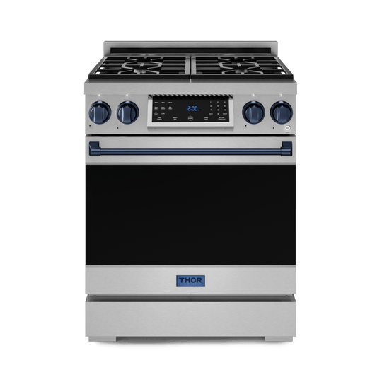 Thor Kitchen RSG30BLU 30 Inch Professional Gas Range With Tilt Panel Touch Control In Stainless Steel/Blue Gordon Ramsay Series - Rsg30-Blu