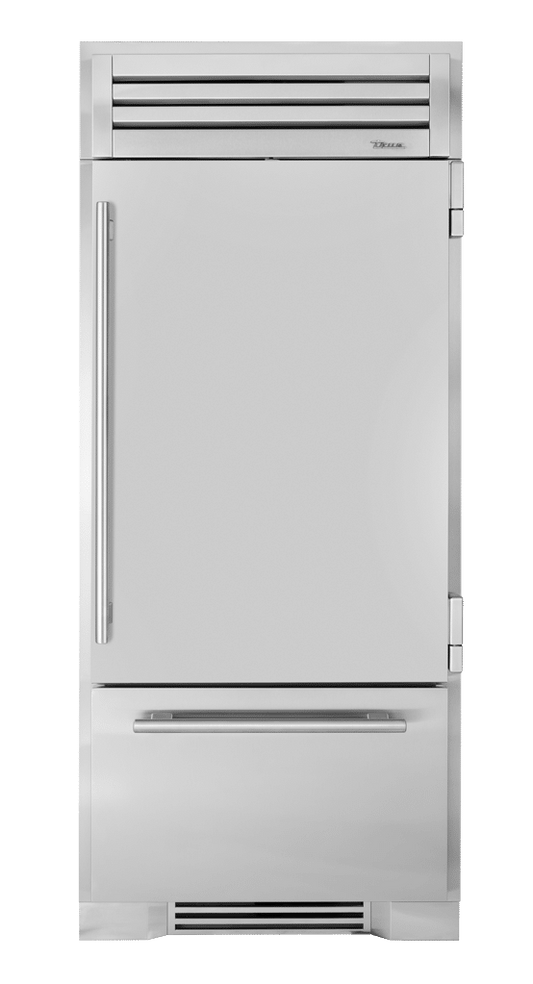 True Residential TR36RBFRSSA 36 Inch Solid Stainless Door Right Hinge Refrigerator With Bottom Freezer
