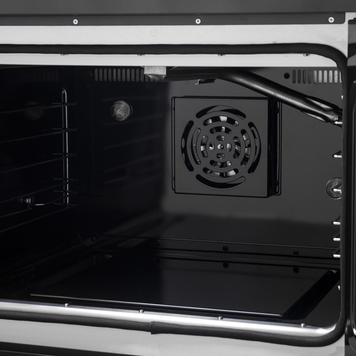 Forno FFSGS644430BLK Forno Galiano 30-Inch French Door Gas Range Black And Antique Brass Design, 5 Sealed Burners 68,000 Btu, 4.32 Cu.Ft. Convection Oven