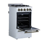 Forno FFSGS626520WHT Forno Lamazze 20 Inch Freestanding Gas Range In White, Compact Design