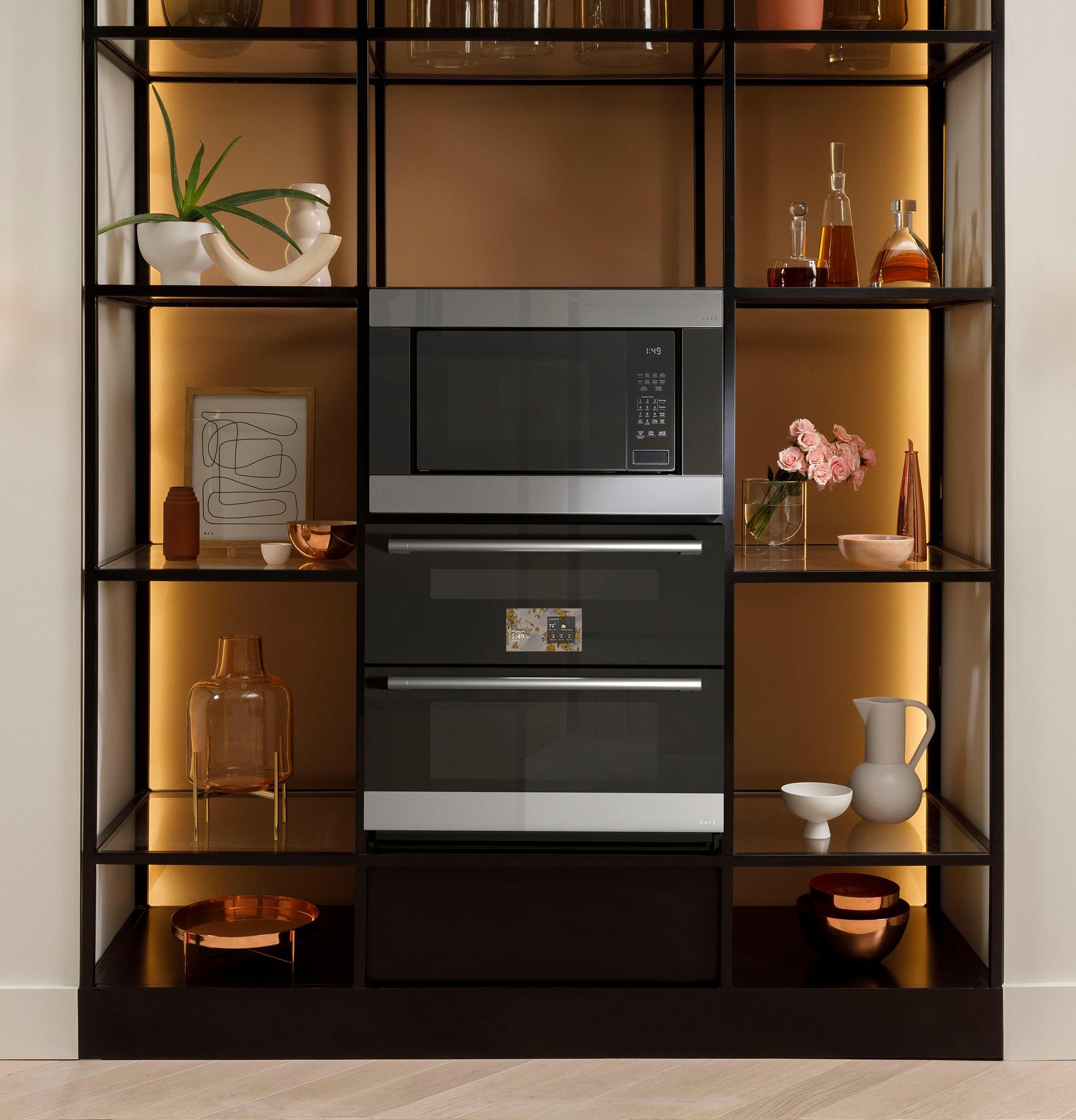 Cafe CTS92DM2ZS5 Café™ 30" Duo Smart Single Wall Oven In Platinum Glass