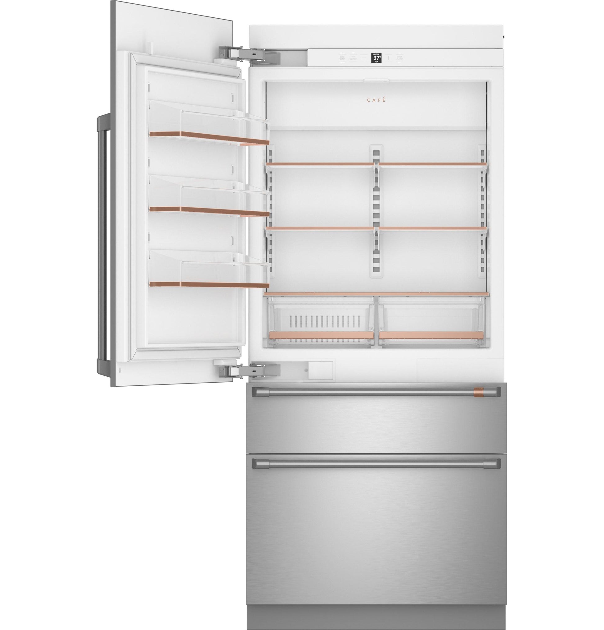 Cafe CIC36LK6ZII Cafe™ 36" Panel-Ready Integrated Bottom-Freezer Refrigerator - Left Swing