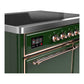 Ilve UMDIB40QNR3EGP Ilve Umdib40Qnr3Egp Majestic Iii 40 Inch Induction Range With 6 Elements, 3.82 Cu. Ft. Total Oven Capacity (Solid Door, Emerald Green, Copper)