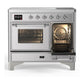 Ilve UMDIB40NR3SSC Ilve Umdib40Nr3Ssc Majestic Iii 40 Inch Induction Range With 6 Elements, 3.82 Cu. Ft. Total Oven Capacity (Triple Glass Door, Stainless Steel, Chrome)