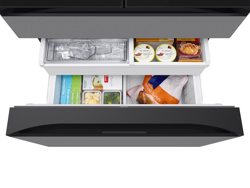 Samsung RF90F23AECR Bespoke 23 Cu. Ft. Counter Depth 4-Door French Door Refrigerator With Ai Family Hub™+ & Ai Vision Inside™ In Charcoal Glass And Stainless Steel