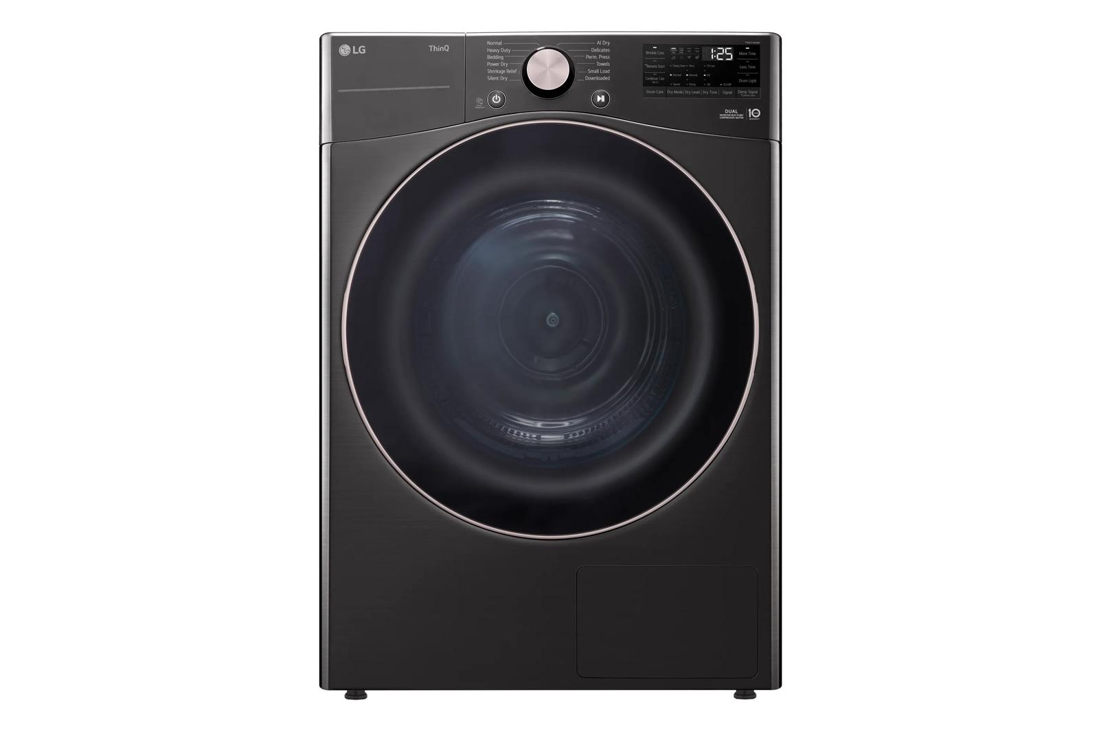 Lg DLHC4002B 7.4 Cu. Ft. Ultra Large Capacity Heat Pump Ventless Dryer, Wi-Fi Connectivity Black Steel