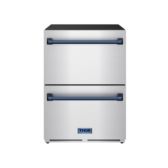 Thor Kitchen RZ24UBLU 24 Inch Undercounter Built-In / Freestanding Drawer Freezer - Stainless Steel/Blue Gordon Ramsay Series