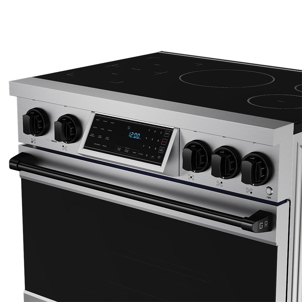 Thor Kitchen RSI36BLK 36 Inch Professional Induction Range With Tilt Panel Touch Control In Stainless Steel And Black Gordon Ramsay Series