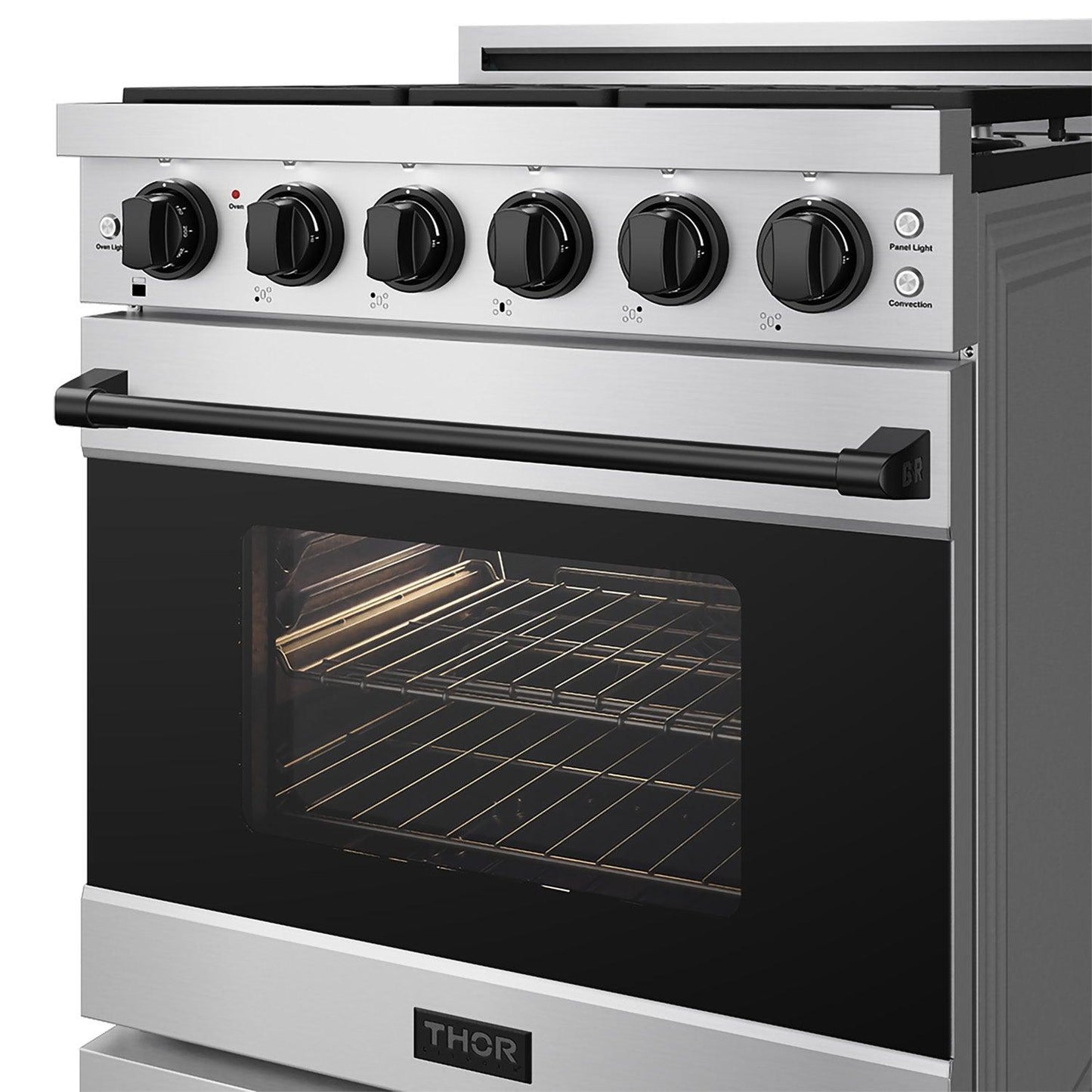 Thor Kitchen RSG30PLPBLK 30 Inch Professional Liquid Propane With Precision Knob Control In Stainless Steel/Black