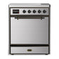 Ilve UMIB30QNR3SSB Ilve Umib30Qnr3Ssb Majestic Iii 30 Inch Induction Range With 4 Elements, 4 Cu. Ft. Oven Capacity (Solid Door, Stainless Steel, Burnished)