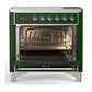 Ilve UMIB36QNR3EGC Ilve Umib36Qnr3Egc Majestic Iii 36 Inch Induction Range With 6 Elements, 3.5 Cu. Ft. Total Oven Capacity (Solid Door, Emerald Green, Chrome)