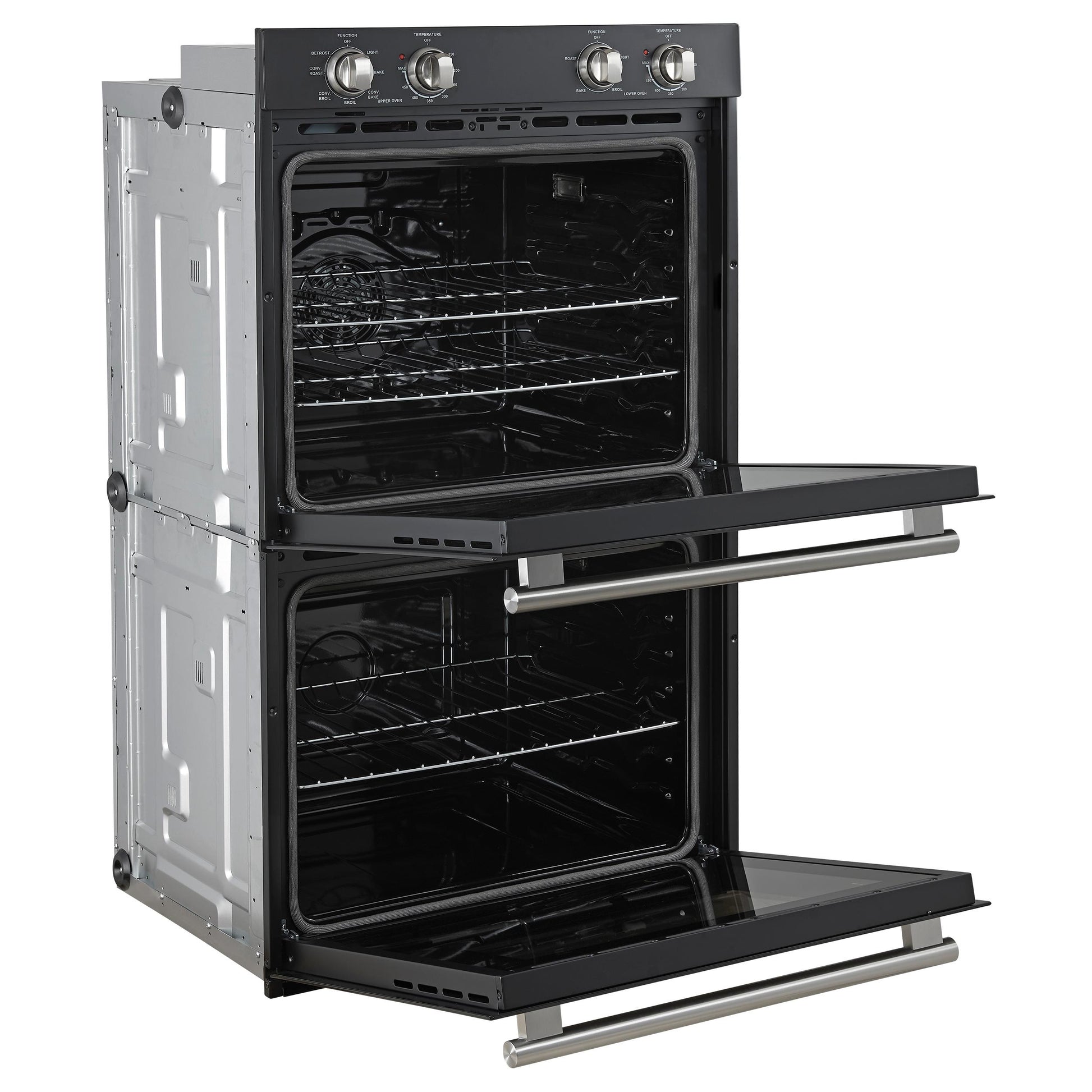 Forno FBOEL132430BLK Forno Vomero 30-Inch Double Wall Oven, Black, 10 Cu.Ft Total Capacity, 7100W Convection, Mechanical Controls, Manuel Steam Clean