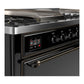 Ilve UM60FSQNR3BKBLP Ilve Um60Fsqnr3Bkblp Majestic Iii 60 Inch Dual Fuel Range With 7 Burners, Griddle And French Top, Dual Function Burner With Up To 25,000 Btu (Liquid Propane, Solid Door, Glossy Black, Burnished)
