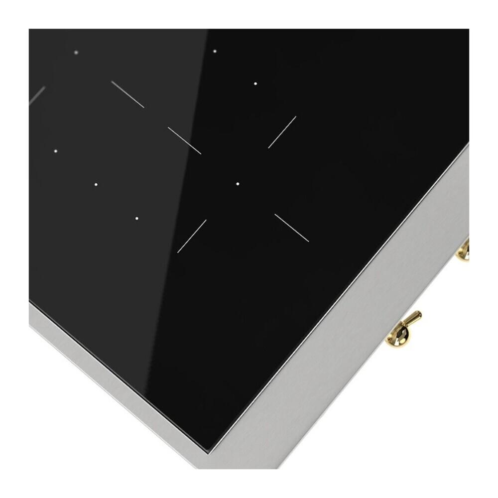 Ilve UHCPI486NSSG Ilve Uhcpi486Nssg Nostalgie Ii 48 Inch Built-In Induction Rangetop With 6 Elements (Stainless Steel, Brass)