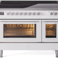 Ilve UPI486WMPWH Professional Plus Ii 48 Inch Electric Freestanding Range In White With Trim