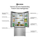 Verona VEFFD3316RISL Verona Veffd3316Risl 33 Inch Freestanding French Door Refrigerator With 16.5 Cu. Ft. Capacity, Automatic Ice Maker, Recessed Handle