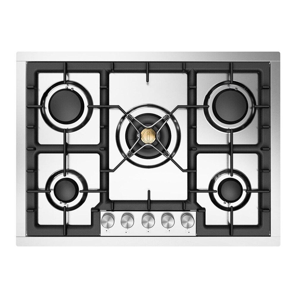 Ilve UHCPT75SSLP Ilve Uhcpt75Sslp Professional Plus Ii 30 Inch Built-In Gas Cooktop With 5 Burners, In Stainless Steel (Liquid Propane)