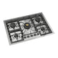 Ilve UHCPT75NSSC Ilve Uhcpt75Nssc Nostalgie Ii 30 Inch Built-In Gas Cooktop With 5 Burners, In Stainless Steel (Natural Gas, Chrome)