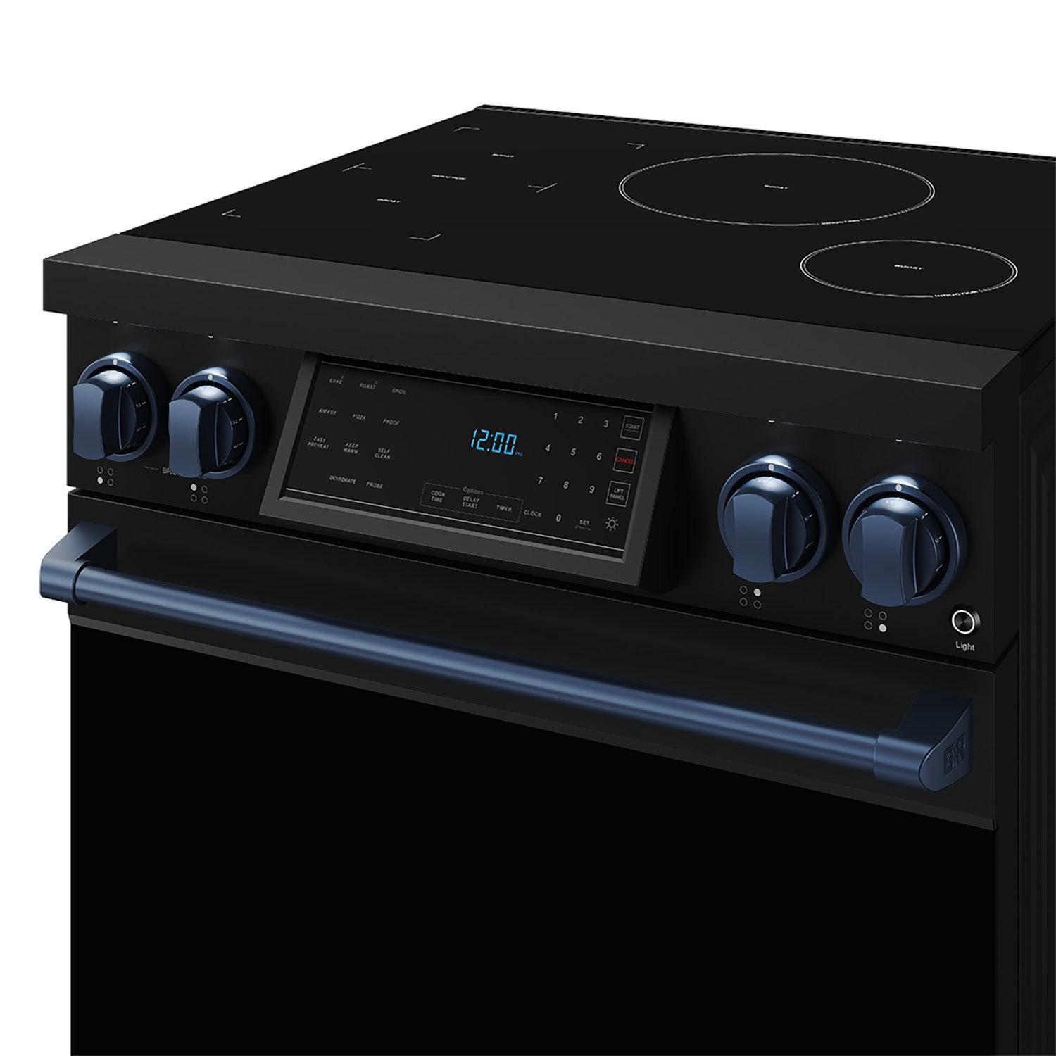 Thor Kitchen RSI30BBLU 30 Inch Professional Induction Range With Tilt Panel Touch Control In Black And Blue Gordon Ramsay Series