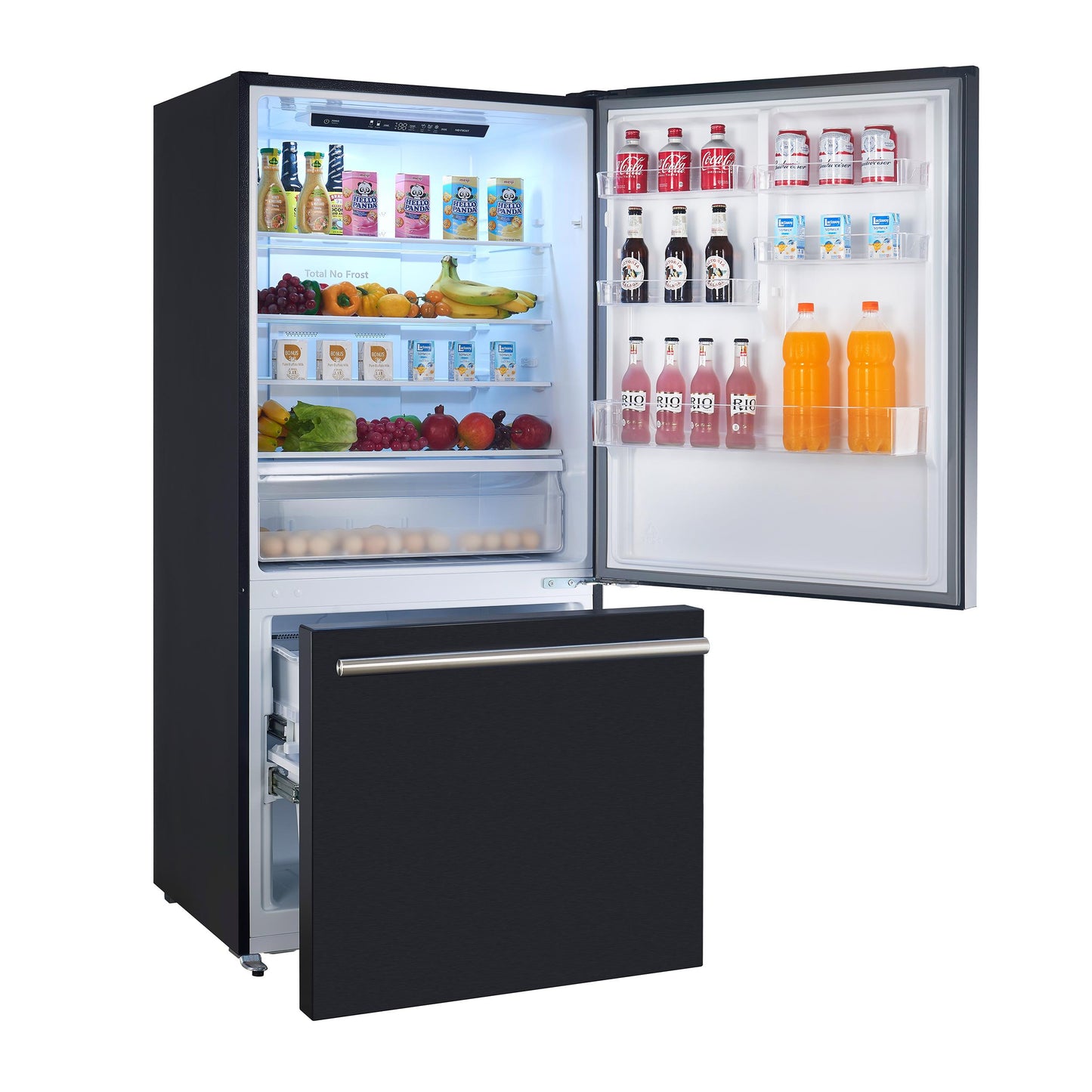 Forno FFFFD178531BLK Forno Milano Espresso 31-Inch Bottom Freezer Refrigerator, Black, 17.2 Cu.Ft Capacity, Energy Efficient