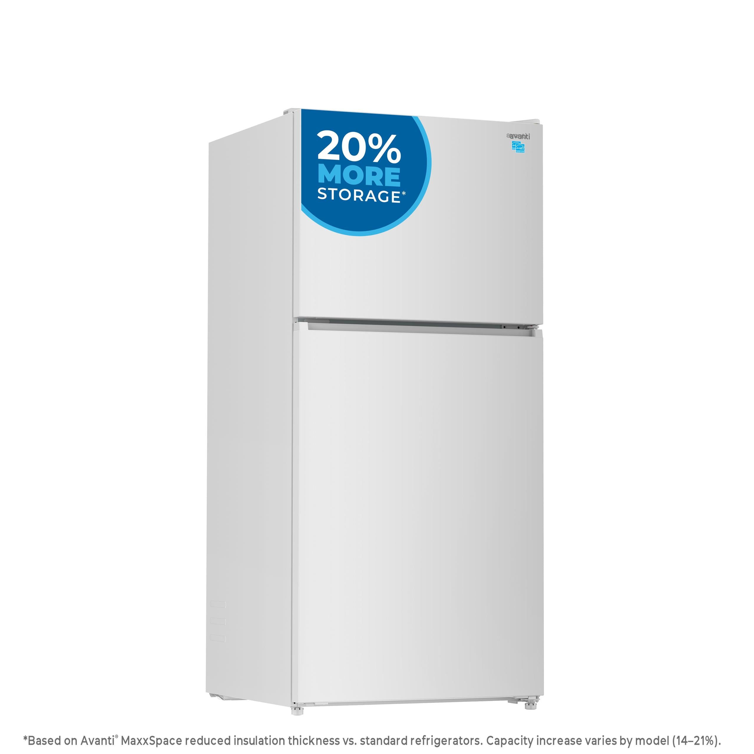 Avanti AVFF21DLJM0W Avanti Maxxspace Insulation™ Technology Garage-Ready Frost-Free Ice Maker-Ready Refrigerator, 21 Cu. Ft., Energy Star, White (Avff21Dljm0W)