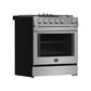 Forno FFSGS111630 Forno Leonardo 30-Inch Stainless Steel Gas Range, 5 Sealed Burners (Totaling 39,500 Btu), 5 Cu.Ft. Convection Oven, Continuous Cast Iron Grates, Black Enamel Interior, Auto Re-Ignition, Lp Conversion Kit Included