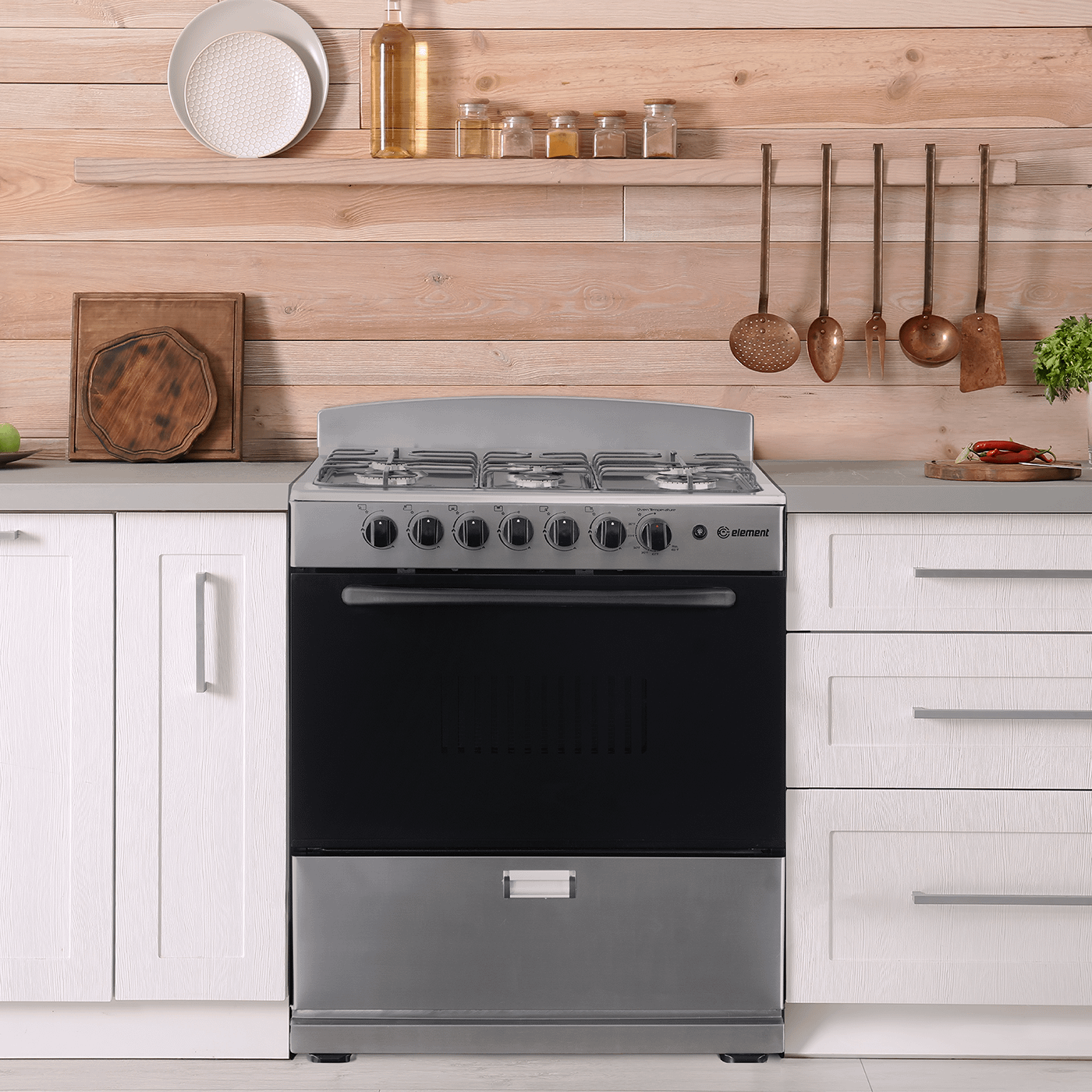 Element Appliance EEGR3A6MCCS Element Electronics 4.0 Cu. Ft. 30", 6-Burner Gas Range (Eegr3A6Mccs)