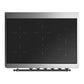 Ilve UMIB36NR3BKB Ilve Umib36Nr3Bkb Majestic Iii 36 Inch Induction Range With 6 Elements, 3.5 Cu. Ft. Total Oven Capacity (Triple Glass Door, Glossy Black, Burnished)
