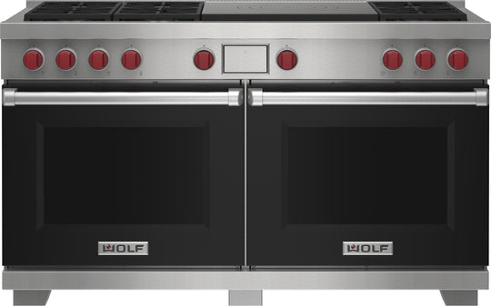 Wolf DF60650FBKPLP 60" Dual Fuel Range - 6 Burners And French Top