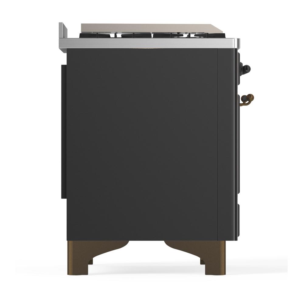 Ilve UMD40FNR3MGBLP Ilve Umd40Fnr3Mgblp Majestic Iii 40 Inch Dual Fuel Range With 6 Burners And Griddle, Dual Function Burner Up To 25,000 Btu (Liquid Propane, Triple Glass Door, Graphite Matte, Burnished)