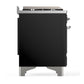 Ilve UMD40FNR3BKCLP Ilve Umd40Fnr3Bkclp Majestic Iii 40 Inch Dual Fuel Range With 6 Burners And Griddle, Dual Function Burner Up To 25,000 Btu (Liquid Propane, Triple Glass Door, Glossy Black, Chrome)
