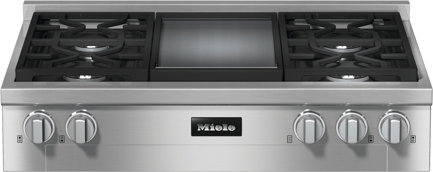 Miele KMR11363LPGD Kmr 1136-3Lp Gd Edst/Clst - 36-Inch Range Top With 4 Burners And Griddle Plate For Flexibility And High Performance