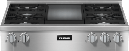 Miele KMR11363LPGD Kmr 1136-3Lp Gd Edst/Clst - 36-Inch Range Top With 4 Burners And Griddle Plate For Flexibility And High Performance