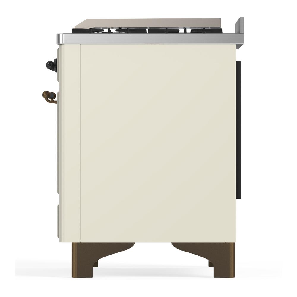 Ilve UMD40FNR3AWB Ilve Umd40Fnr3Awb Majestic Iii 40 Inch Dual Fuel Range With 6 Burners And Griddle, Dual Function Burner Up To 25,000 Btu (Natural Gas, Triple Glass Door, Antique White, Burnished)