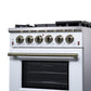 Forno FFSGS623930WHT Forno Massimo 30-Inch White Freestanding Gas Range, 5 Burners, True Convection Oven