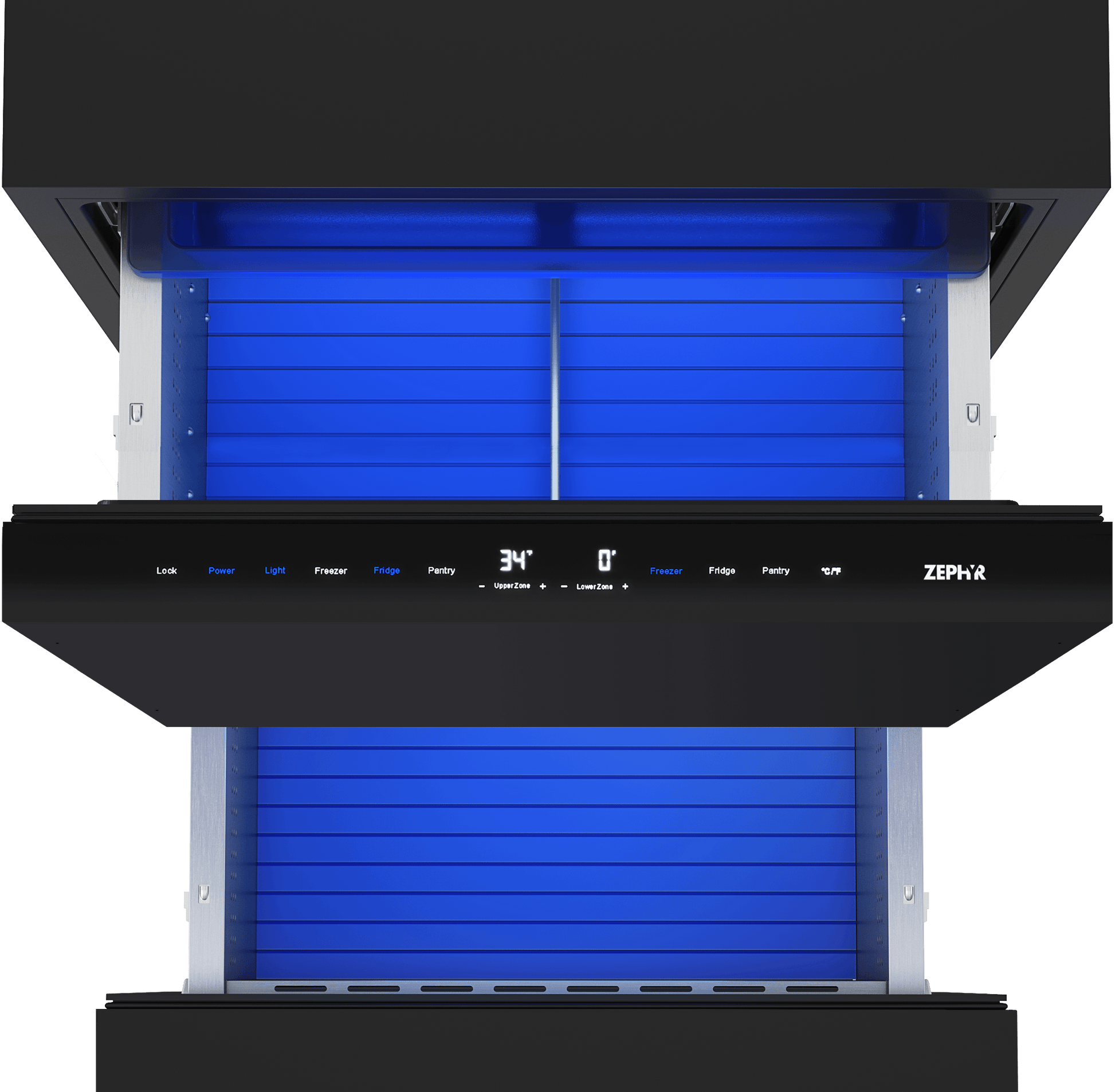 Zephyr PRRFD24C2AP Presrv Refrigerator Freezer Drawers, 24In, Panel Ready