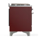 Ilve UM60FSQNR3BUCLP Ilve Um60Fsqnr3Buclp Majestic Iii 60 Inch Dual Fuel Range With 7 Burners, Griddle And French Top, Dual Function Burner With Up To 25,000 Btu (Liquid Propane, Solid Door, Burgundy, Chrome)