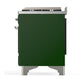 Ilve UM60FSQNR3EGC Ilve Um60Fsqnr3Egc Majestic Iii 60 Inch Dual Fuel Range With 7 Burners, Griddle And French Top, Dual Function Burner With Up To 25,000 Btu (Natural Gas, Solid Door, Emerald Green, Chrome)