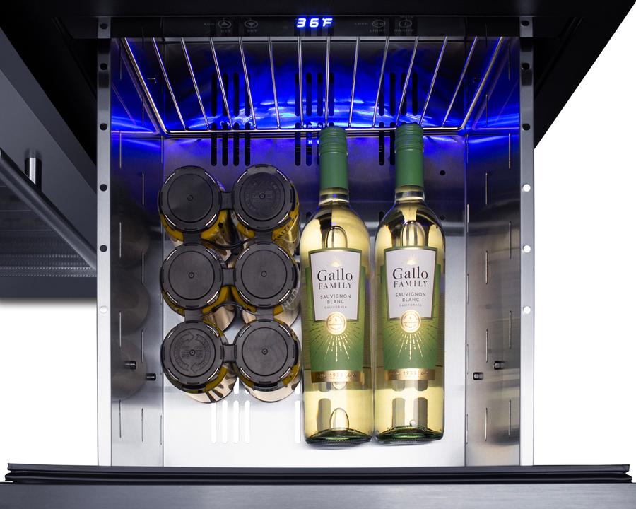 Summit ADRWC36 36" Wide Combination Wine Cellar & 2-Drawer Refrigerator, Ada Compliant